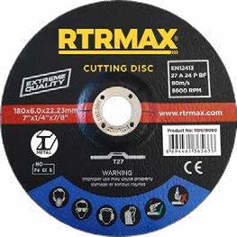 RTRMAX Metal Taşlama Disk · 180 x 3.0 x 22 mm