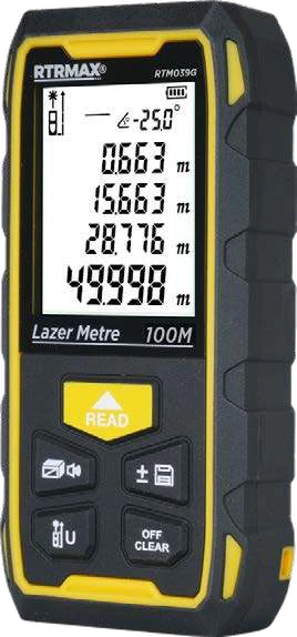 RTRMAX Şarjlı Lazer Mesafe Ölçer · 70 m